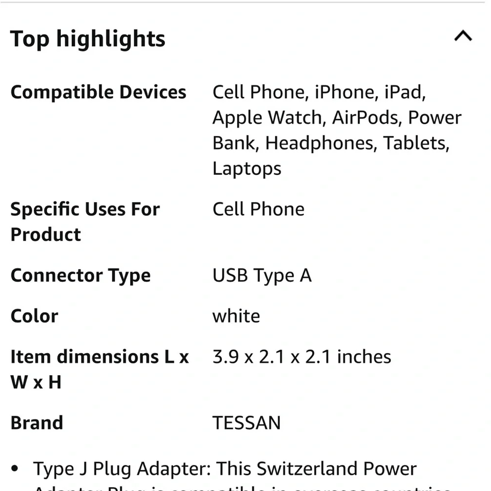Travel Plug Adapter, US to Switzerland